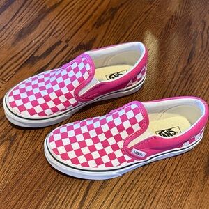 Vans Kids' Classic Slip-On Checkerboard Sneakers - Pink/White size 4 never worn